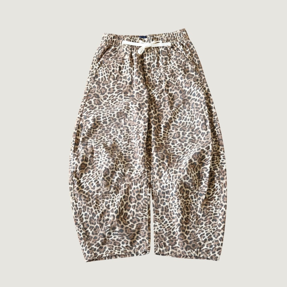GAP Brown Leopard Print Easy High Waisted Horseshoe Jeans XS Petite Animal Print